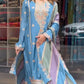 Heavy Faux Georgette Embroidered Palazzo Set with Multicolor Dupatta