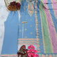 Heavy Faux Georgette Embroidered Palazzo Set with Multicolor Dupatta