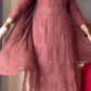 Heavy Faux Georgette Embroidered Plazzo Set with Dupatta – Diamond Hand Work & Lace Border