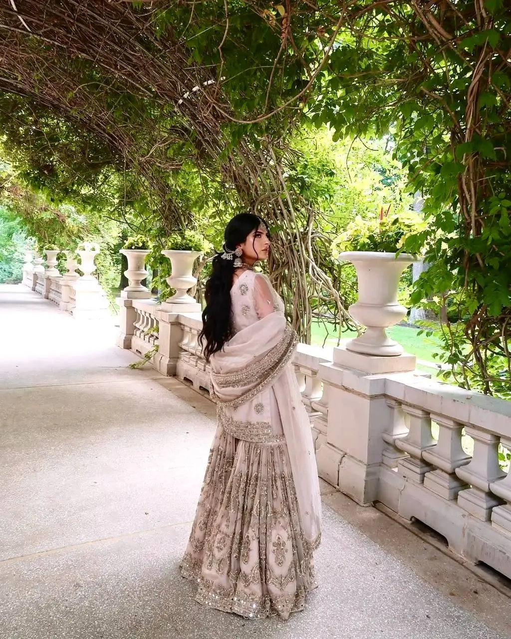 Heavy Faux Georgette Embroidered Sharara Set with Dupatta