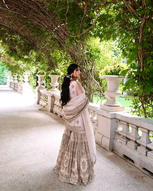 Heavy Faux Georgette Embroidered Sharara Set with Dupatta