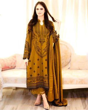 Heavy Faux Georgette Embroidered Suit Set with Plazzo & Dupatta – Festive Party Wear