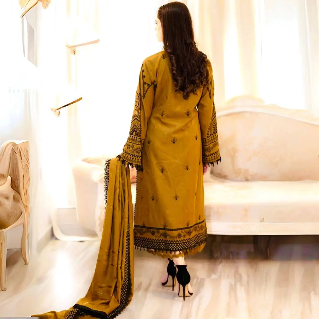Heavy Faux Georgette Embroidered Suit Set with Plazzo & Dupatta – Festive Party Wear