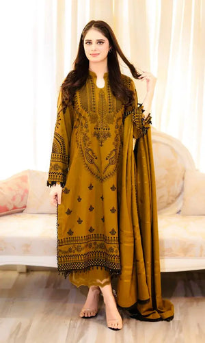 Heavy Faux Georgette Embroidered Suit Set with Plazzo & Dupatta – Festive Party Wear