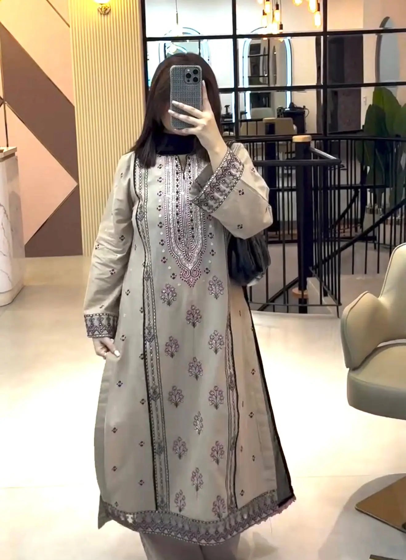 Heavy Faux Georgette Embroidered Suit Set with Sequence Work & Dupatta – Elegant Festive Wear
