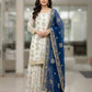 Heavy Faux Georgette Embroidered Top Sharara Plazzo Set with Lace Border Dupatta