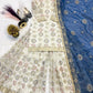Heavy Faux Georgette Embroidered Top Sharara Plazzo Set with Lace Border Dupatta