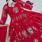 Heavy Fox Georgette Embroidered Gown with Sharara & Dupatta Set