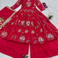 Heavy Fox Georgette Embroidered Gown with Sharara & Dupatta Set