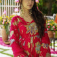 Heavy Fox Georgette Embroidered Gown with Sharara & Dupatta Set