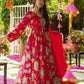 Heavy Fox Georgette Embroidered Gown with Sharara & Dupatta Set