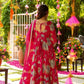 Heavy Fox Georgette Embroidered Gown with Sharara & Dupatta Set