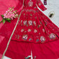 Heavy Fox Georgette Embroidered Gown with Sharara & Dupatta Set