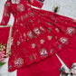 Heavy Fox Georgette Embroidered Gown with Sharara & Dupatta Set