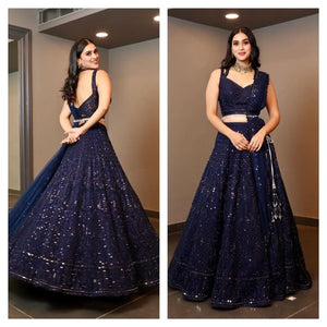 Heavy Georgette Embroidered Sequins Lehenga Set with Dupatta
