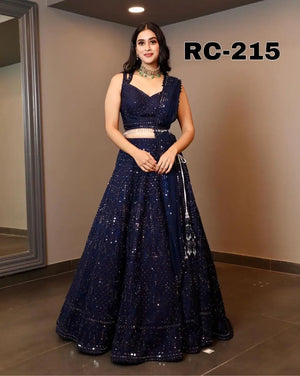 Heavy Georgette Embroidered Sequins Lehenga Set with Dupatta
