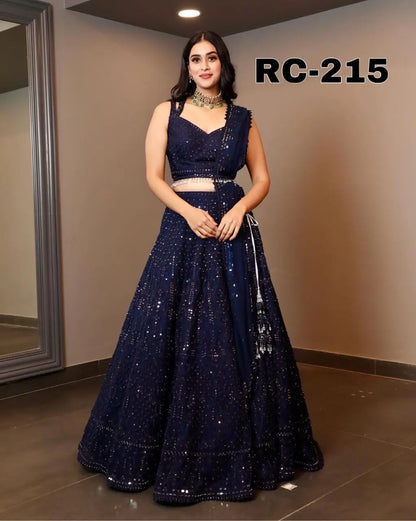 Heavy Georgette Embroidered Sequins Lehenga Set with Dupatta