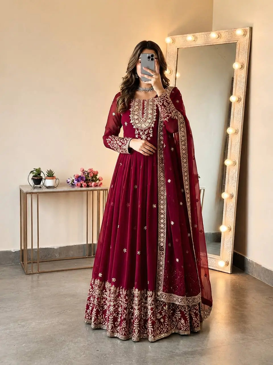 Heavy Georgette Sequin Anarkali Gown