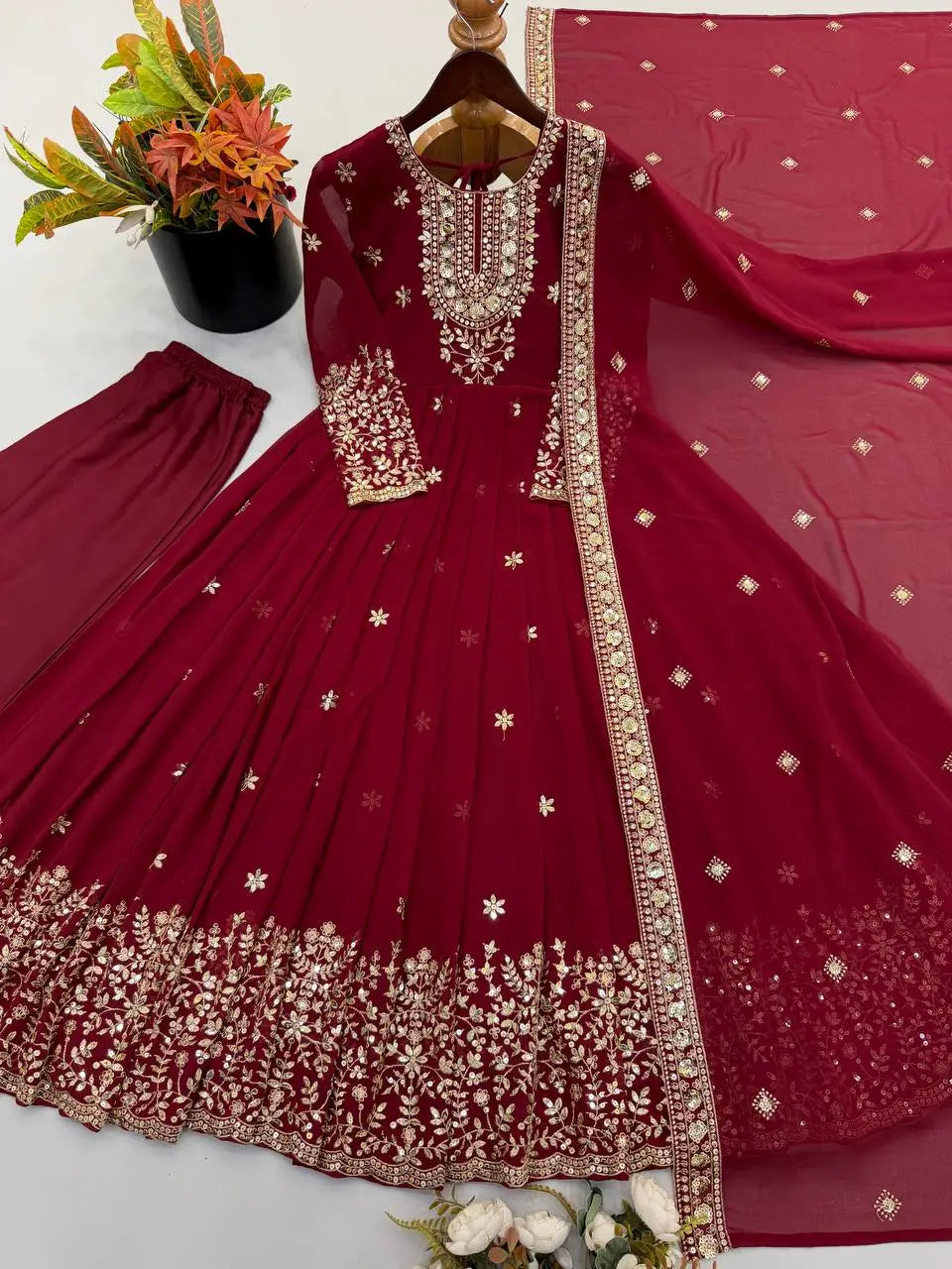 Heavy Georgette Sequin Anarkali Gown