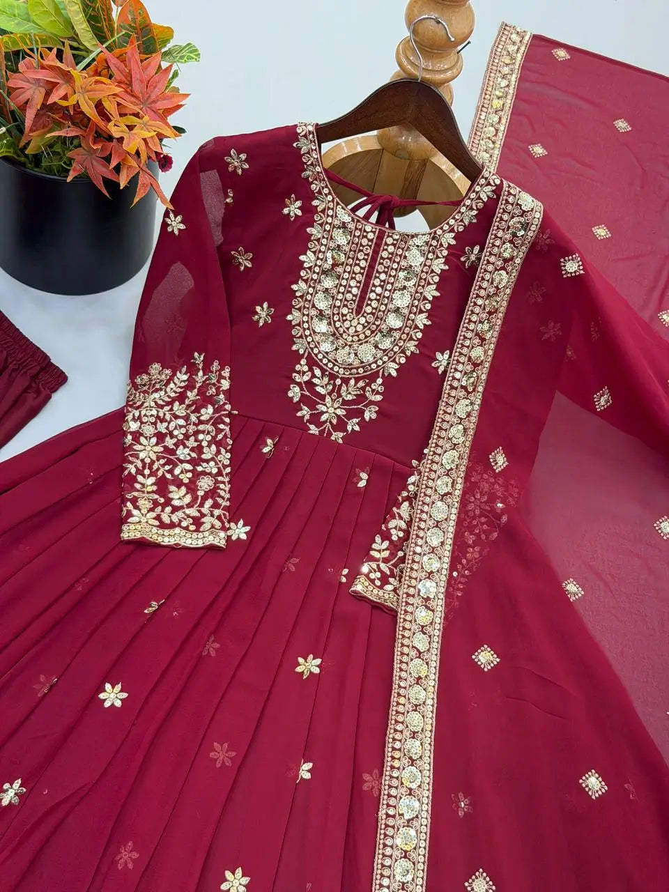 Heavy Georgette Sequin Anarkali Gown