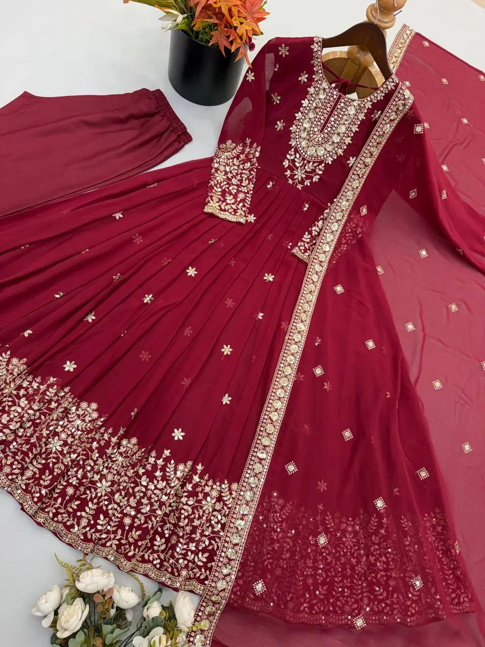 Heavy Georgette Sequin Anarkali Gown