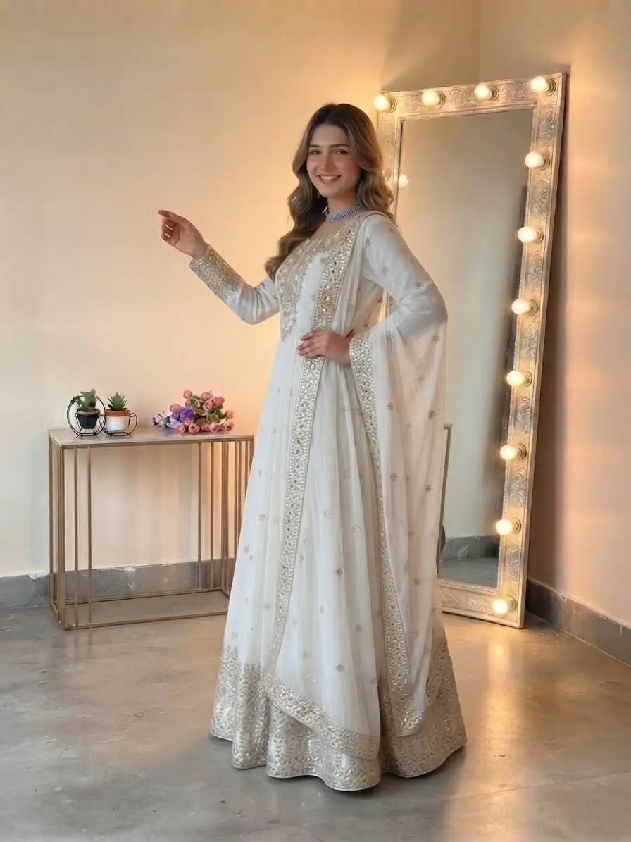 Heavy Georgette Sequin Anarkali Gown