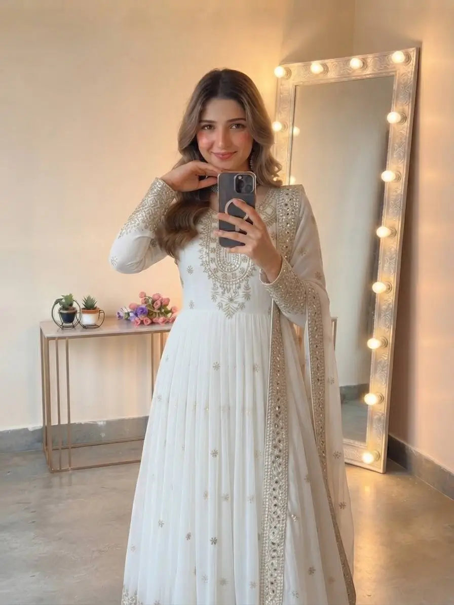 Heavy Georgette Sequin Anarkali Gown