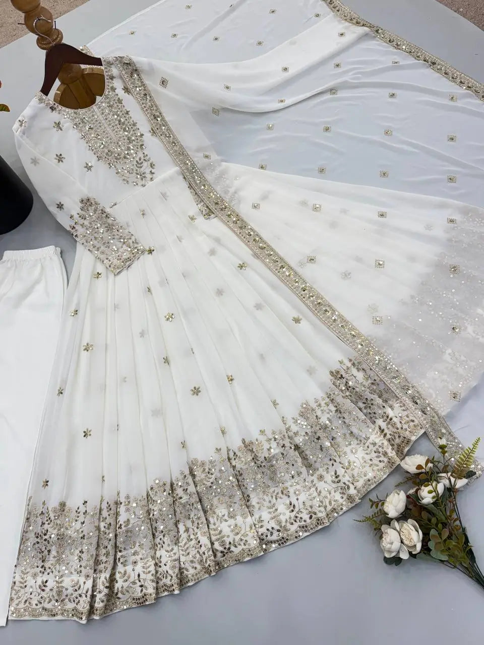 Heavy Georgette Sequin Anarkali Gown