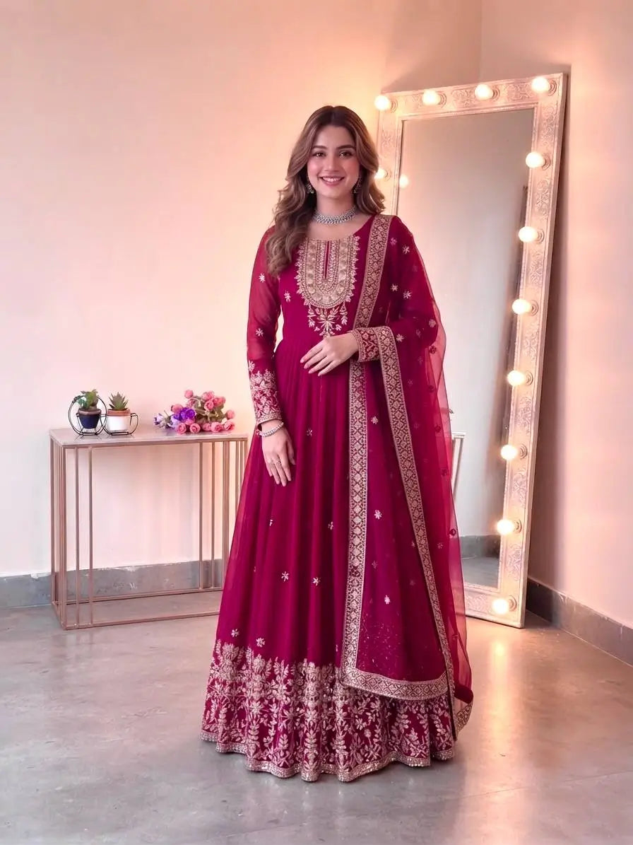 Heavy Georgette Sequin Anarkali Gown