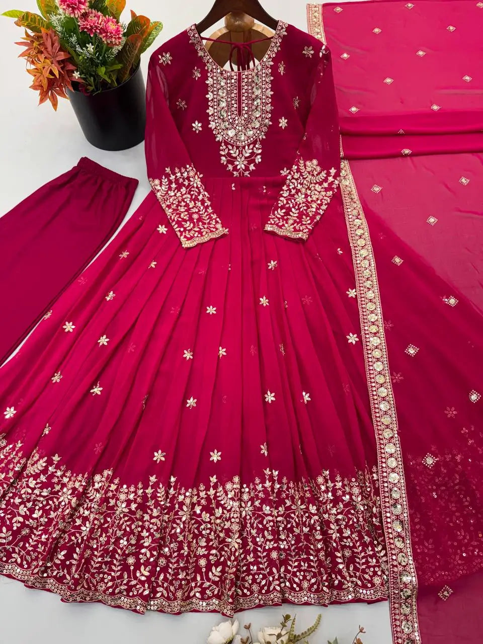 Heavy Georgette Sequin Anarkali Gown