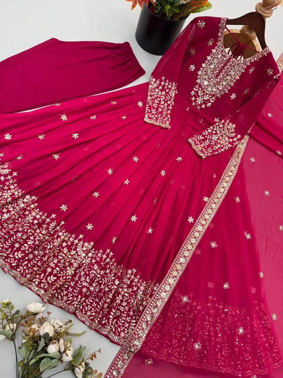 Heavy Georgette Sequin Anarkali Gown
