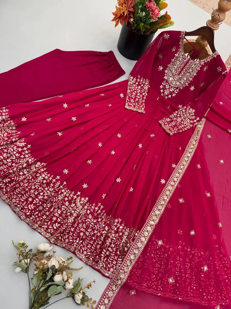 Heavy Georgette Sequin Anarkali Gown