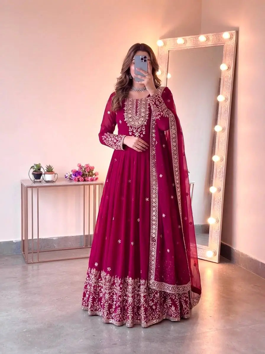 Heavy Georgette Sequin Anarkali Gown
