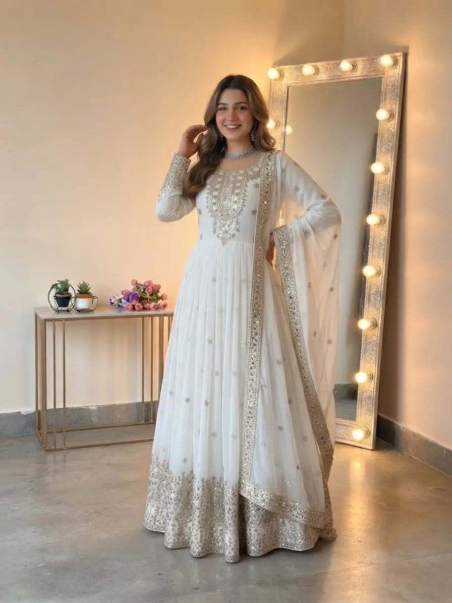 Heavy Georgette Sequin Anarkali Gown