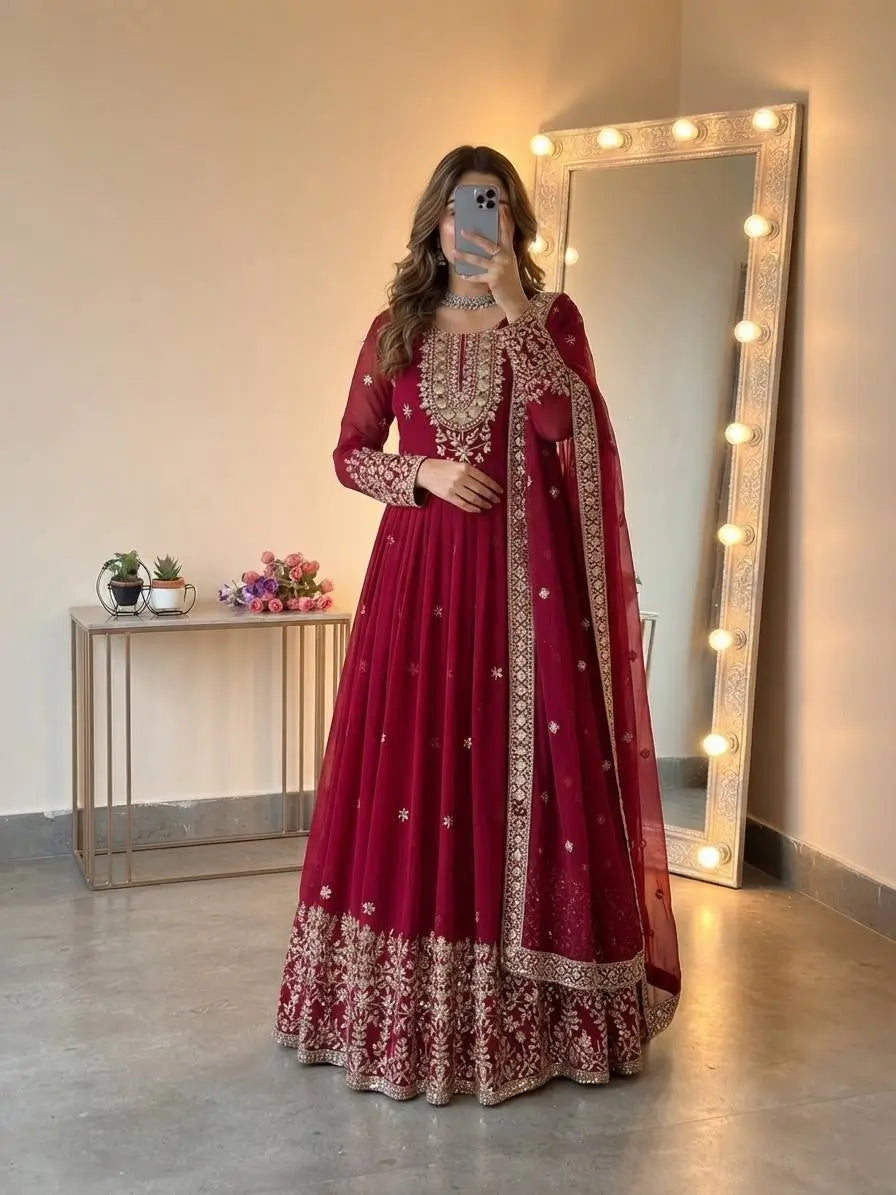 Heavy Georgette Sequin Anarkali Gown