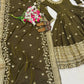 Heavy NC Vichitra Silk Embroidered Anarkali Suit Set with Dupatta