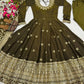 Heavy NC Vichitra Silk Embroidered Anarkali Suit Set with Dupatta