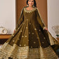 Heavy NC Vichitra Silk Embroidered Anarkali Suit Set with Dupatta