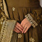 Heavy NC Vichitra Silk Embroidered Anarkali Suit Set with Dupatta