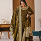 Heavy NC Vichitra Silk Embroidered Anarkali Suit Set with Dupatta