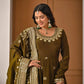 Heavy NC Vichitra Silk Embroidered Anarkali Suit Set with Dupatta
