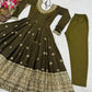Heavy NC Vichitra Silk Embroidered Anarkali Suit Set with Dupatta