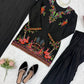 Heavy Rayon Thread Work Sharara Set Black