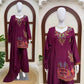 Heavy Rayon Thread Work Sharara Set Black