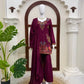 Heavy Rayon Thread Work Sharara Set Black