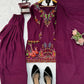 Heavy Rayon Thread Work Sharara Set Black