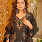 Heavy Rayon Thread Work Sharara Set Black