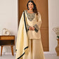 Heavy Roman Silk Sharara Palazzo Suit Set with Embroidery & Diamond Work Dupatta