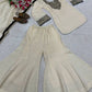 Heavy Roman Silk Sharara Palazzo Suit Set with Embroidery & Diamond Work Dupatta
