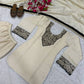Heavy Roman Silk Sharara Palazzo Suit Set with Embroidery & Diamond Work Dupatta